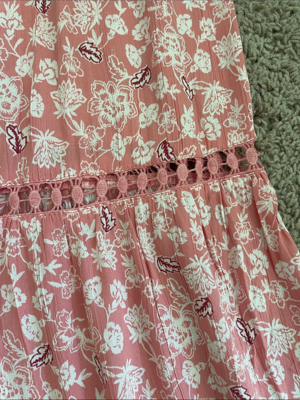 NWOT never worn Angie Pink Floral Wide-Leg pant with Border Print - Picture 7 of 7
